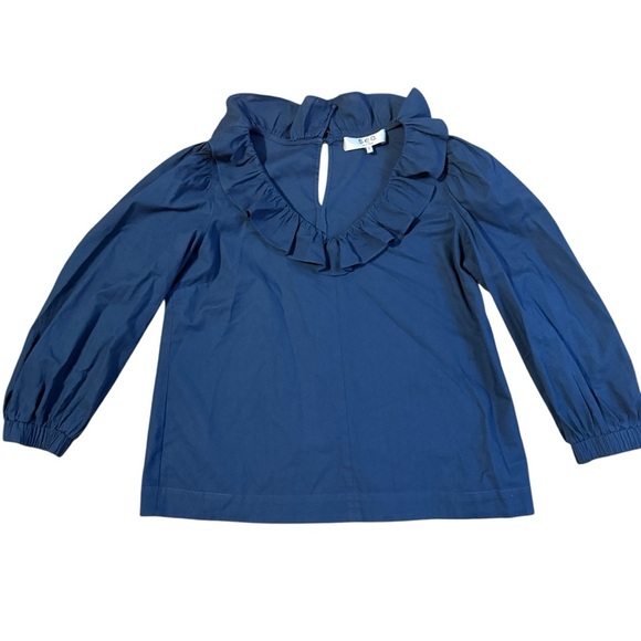 Sea New York Blue Peasant Shirt Size 2 - Picture 1 of 3